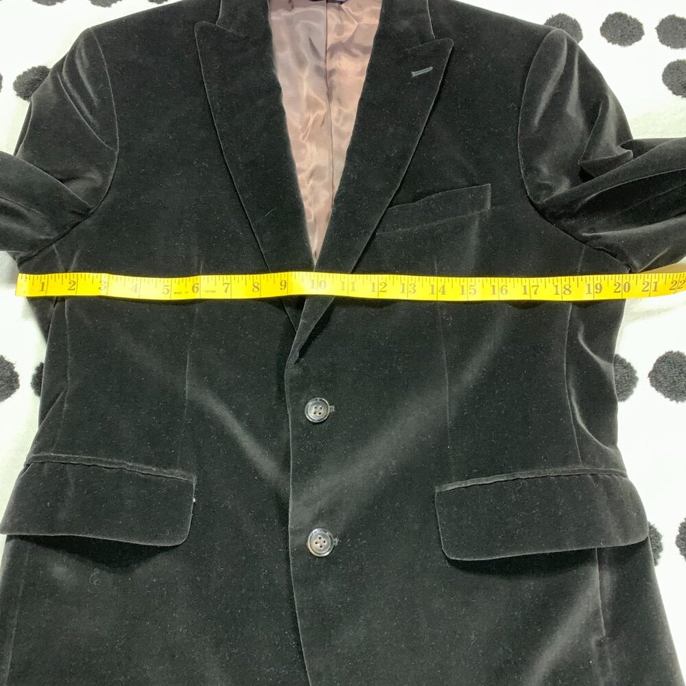 Banana Republic Velvet Blazer Sport Coat Mens 40S Black Tailored Fit Two Button - Picture 14 of 16